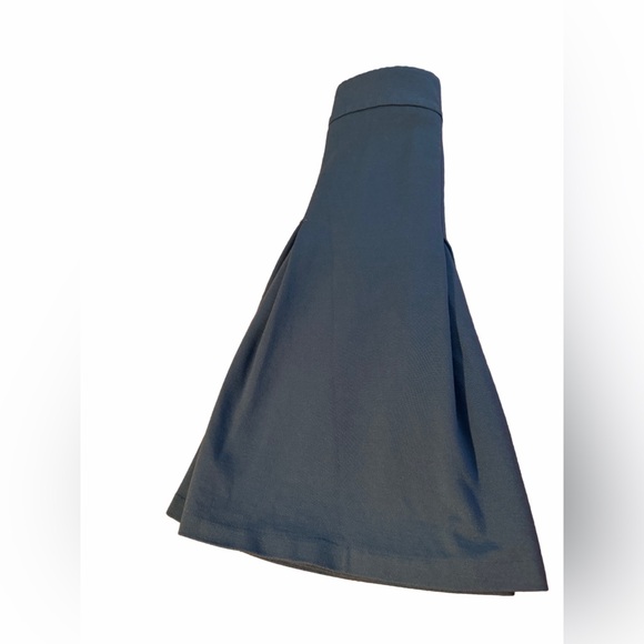 Eloquii Navy Blue Pleated A-Line Skirt - Picture 3 of 5